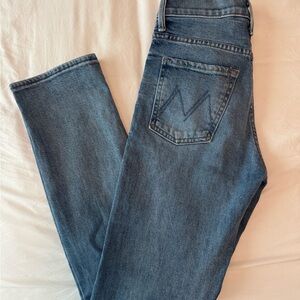 MOTHER Classic Straight Leg Blue Jeans